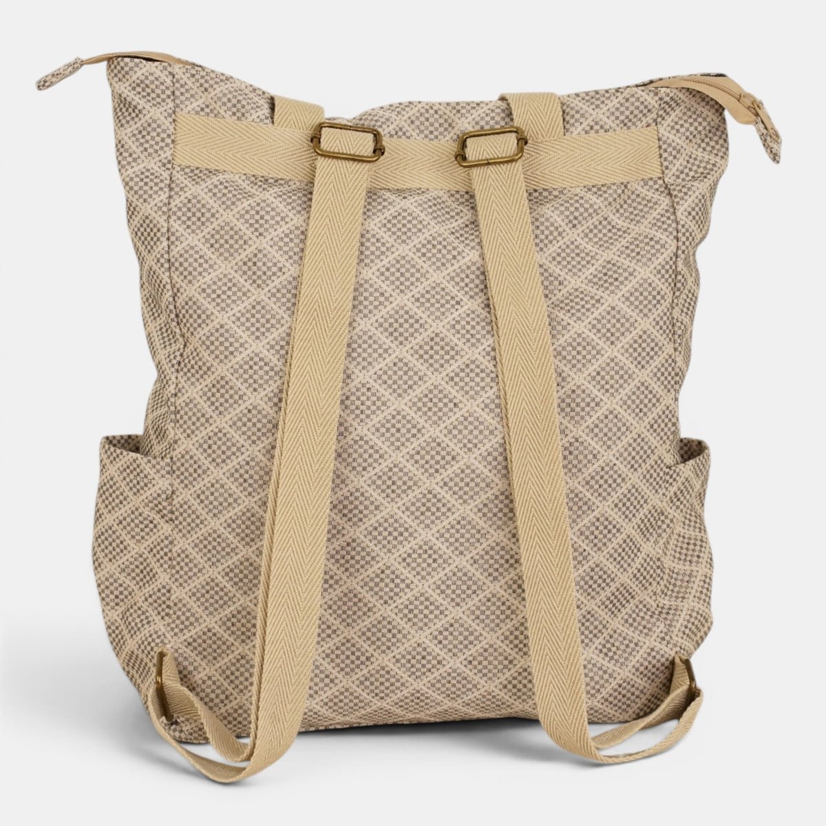 Bolso Pant, estampado en negro, beige, azul, detalle del producto — De La Mur