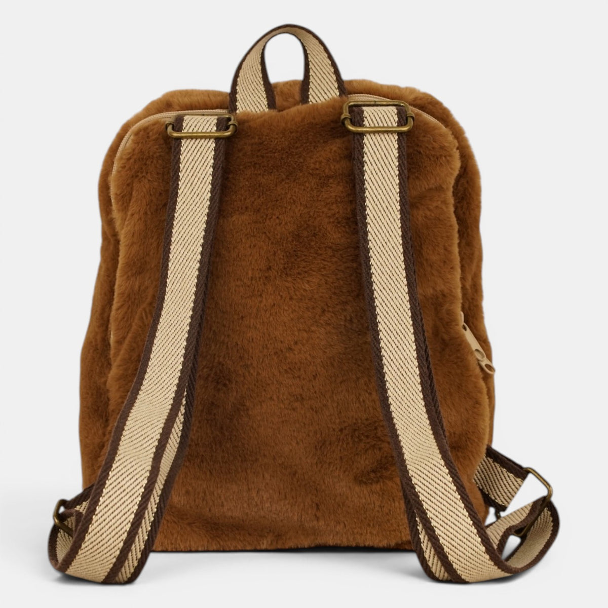 mochila Pile, estampado en blanco, beige, naranja, detalle del producto — De La Mur