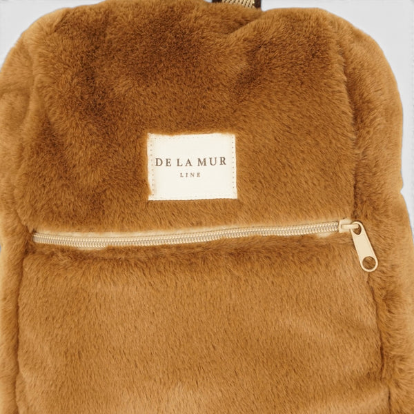 mochila Pile, estampado en blanco, beige, naranja, detalle del producto — De La Mur