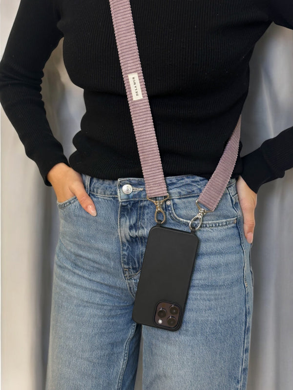 Bolso Lavanda, estampado en azul, negro, gris, vista frontal — De La Mur