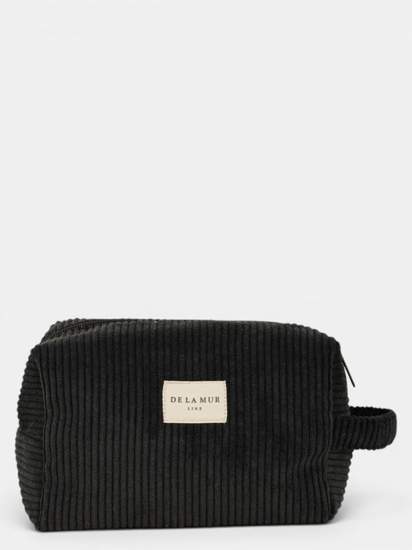 Neceser mediano Nit, estampado en negro, blanco, vista frontal — De La Mur