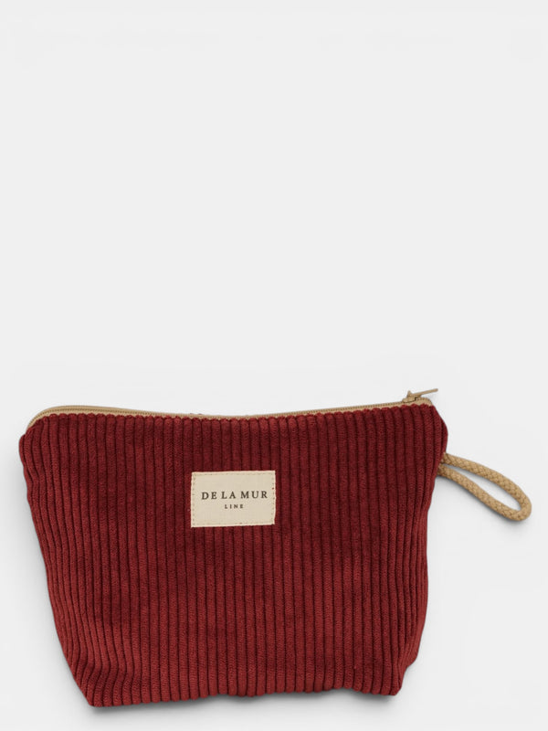 Neceser Arde, estampado en rojo, blanco, vista frontal — De La Mur