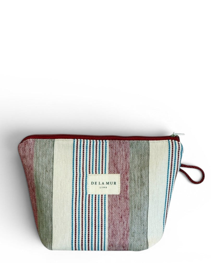 Neceser Bosque, estampado en beige, blanco, rojo, vista frontal — De La Mur