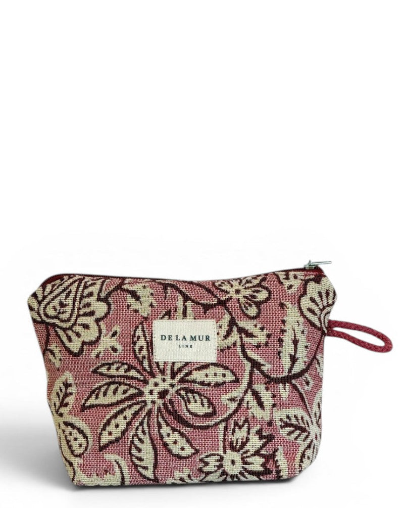 Neceser Came, estampado en beige, rojo, marrón, vista frontal — De La Mur