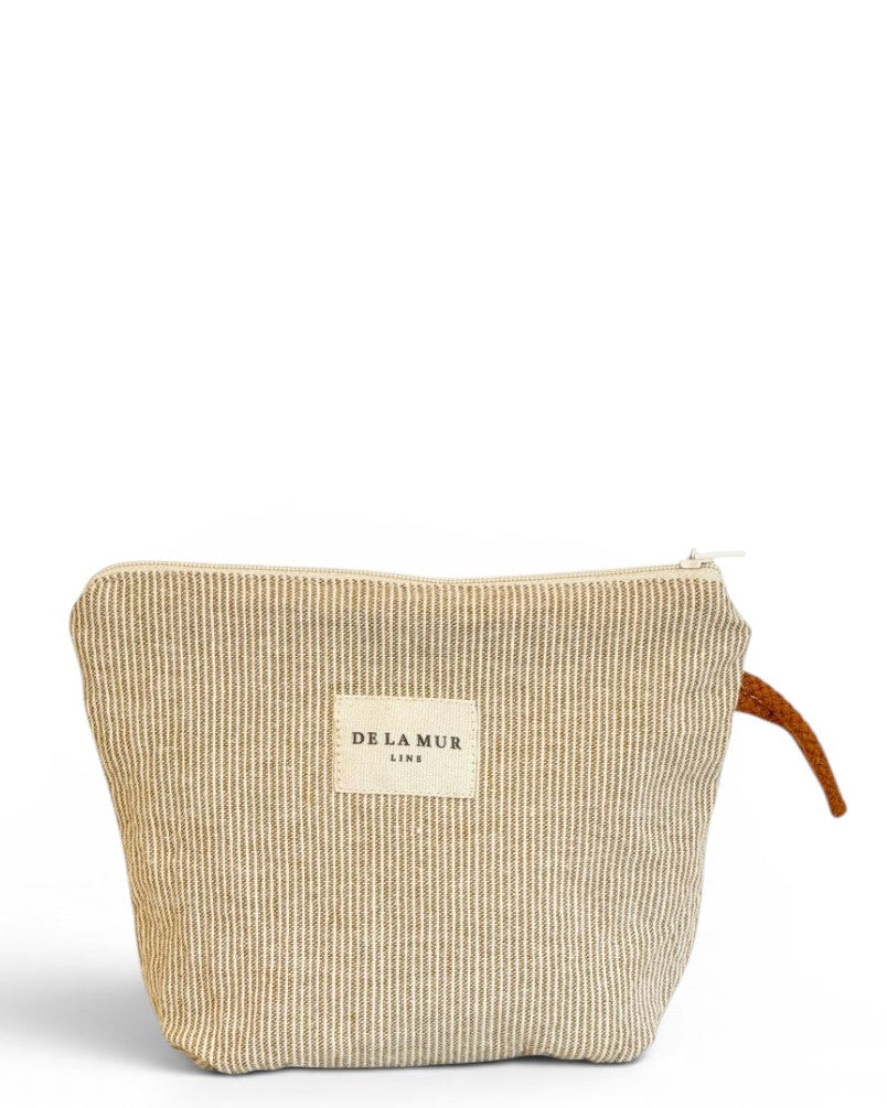 Neceser Foz, estampado en beige, naranja, amarillo, vista trasera — De La Mur