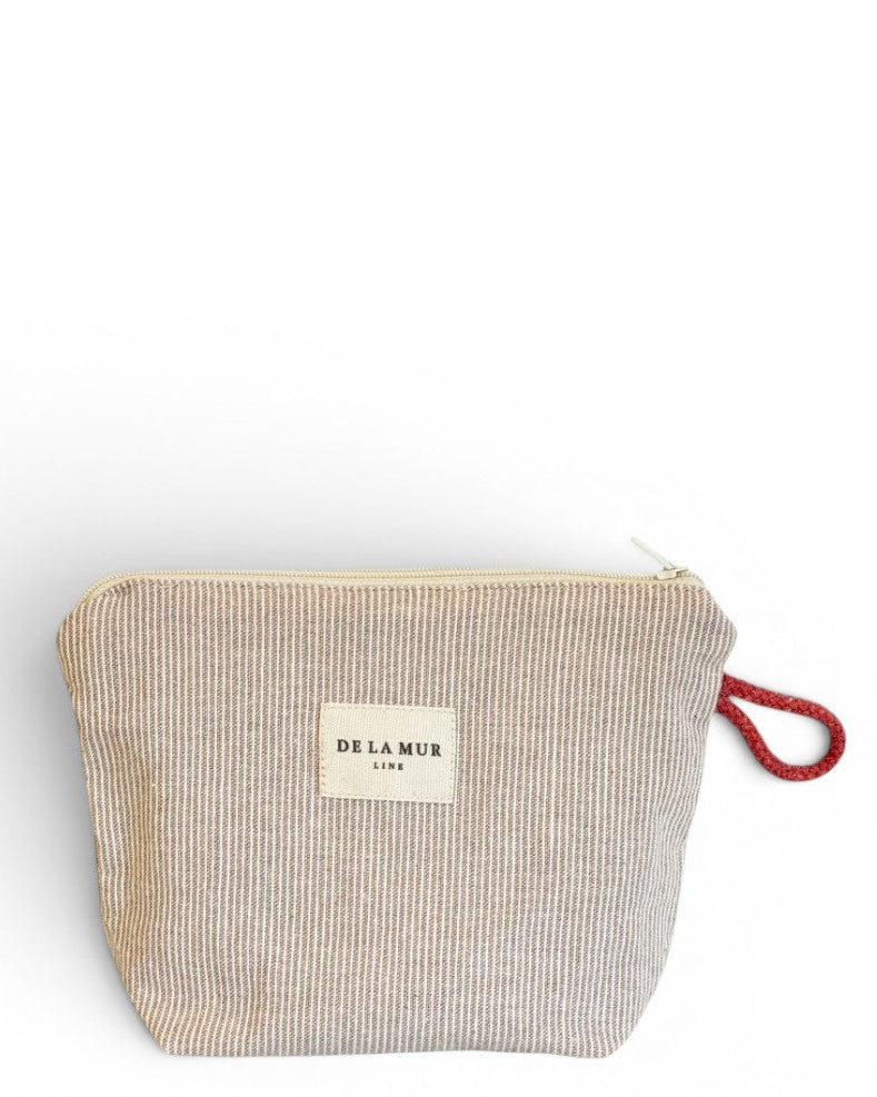 Neceser Ibi, estampado en beige, blanco, vista frontal — De La Mur