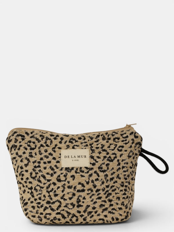 Neceser Koto, estampado en blanco, marrón, beige, vista frontal — De La Mur