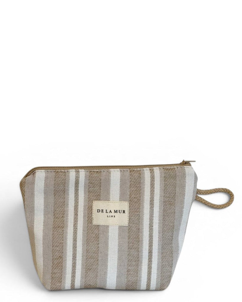 Neceser Malik, estampado en marrón, beige, vista frontal — De La Mur