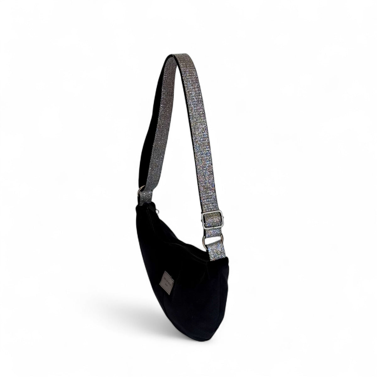 Bolso Miami, estampado en negro, gris, vista en uso — De La Mur