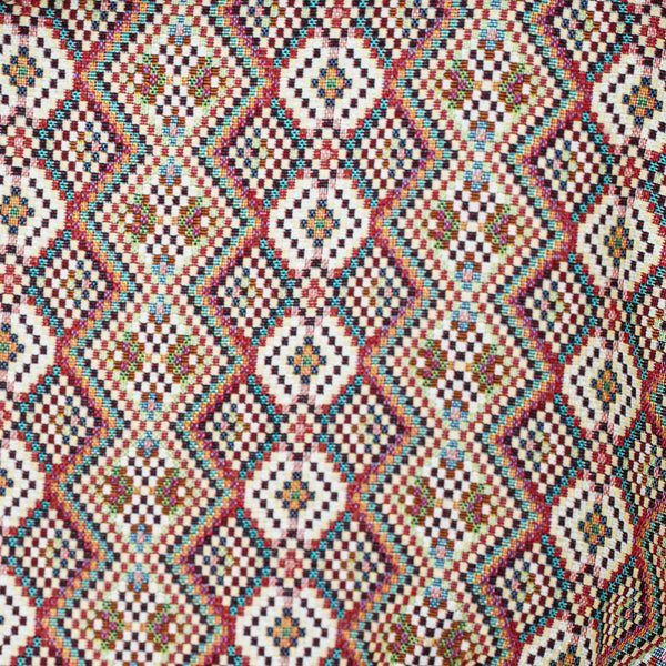 Neceser Otto, estampado en blanco, terracota, marrón, detalle del producto — De La Mur