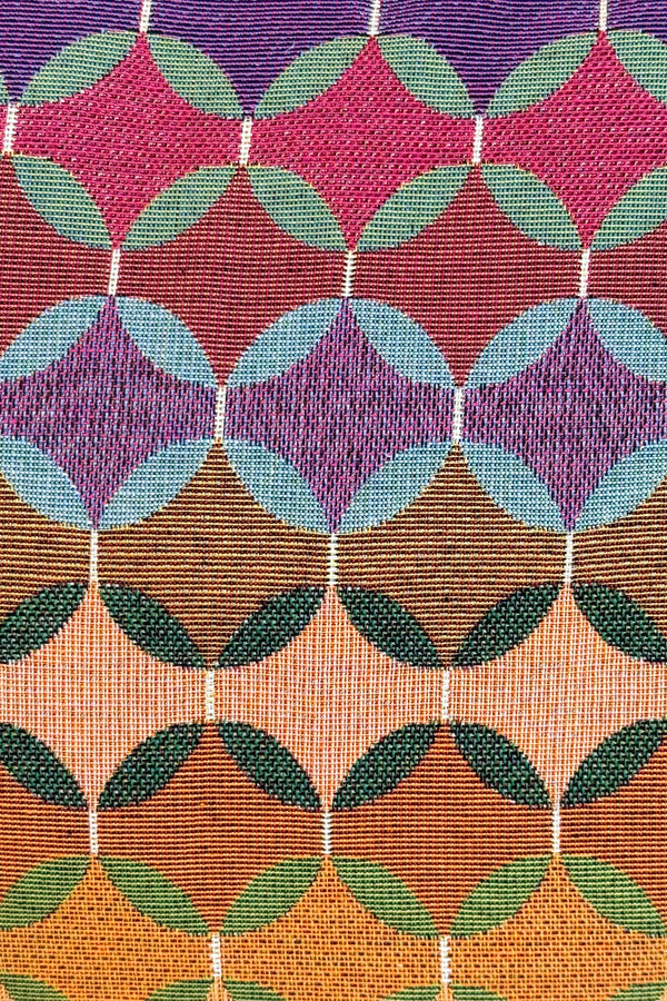 Bolsa pequeña Sal, estampado en rojo, naranja, terracota, detalle del producto — De La Mur