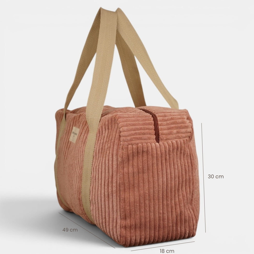 Bolso Crepe, estampado en negro, terracota, rojo, detalle del producto — De La Mur