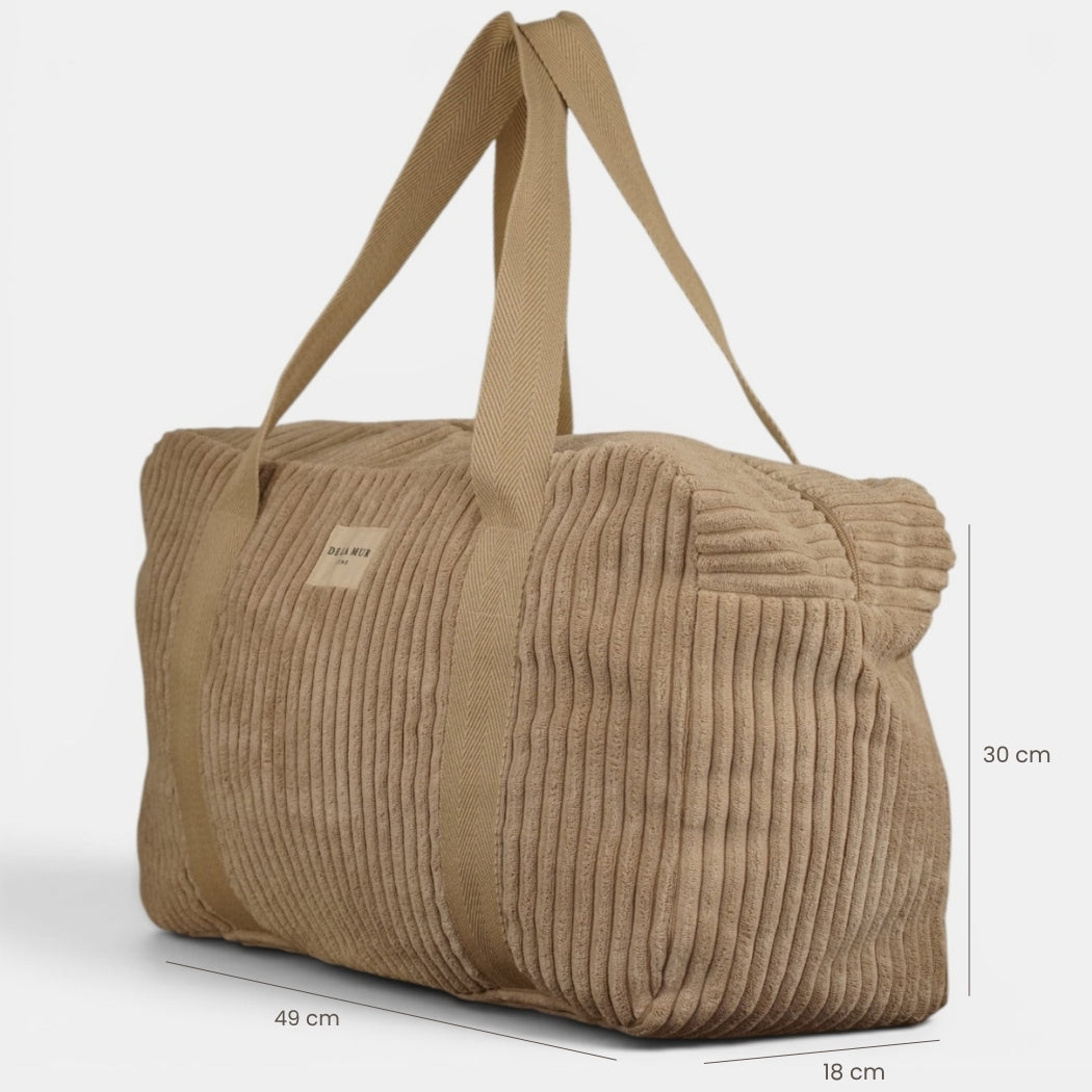 Bolso Moka, estampado en beige, terracota, blanco, detalle del producto — De La Mur