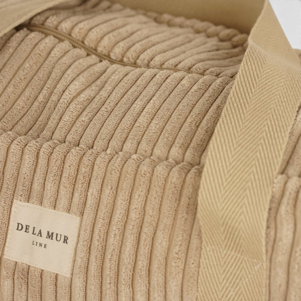 Bolso Moka, estampado en beige, terracota, blanco, detalle del producto — De La Mur
