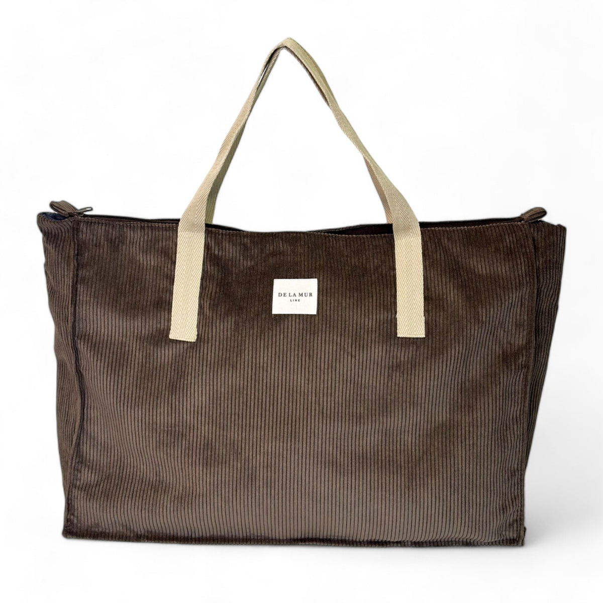 Bolso Xoc, estampado en marrón, rojo, gris, vista frontal — De La Mur