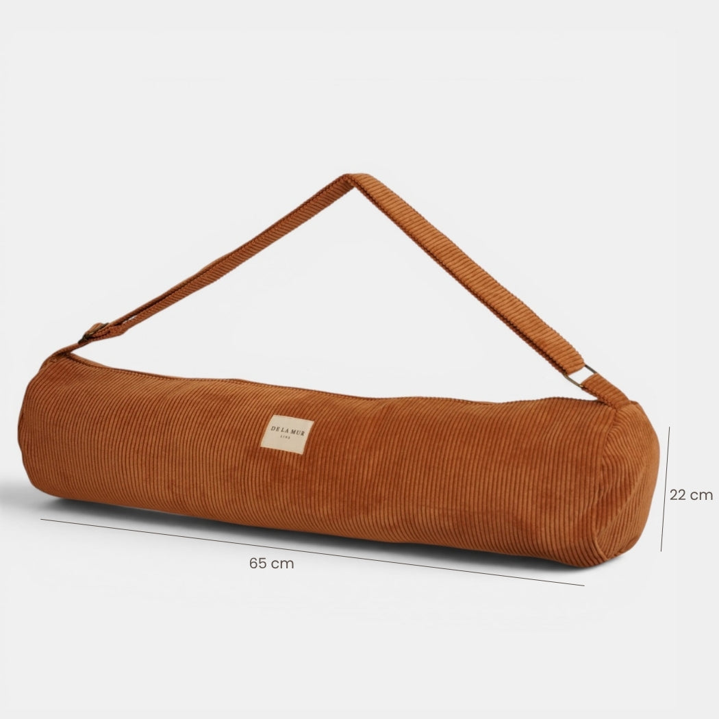 Bolso Barro, estampado en terracota, beige, blanco, detalle del estampado y el material — De La Mur