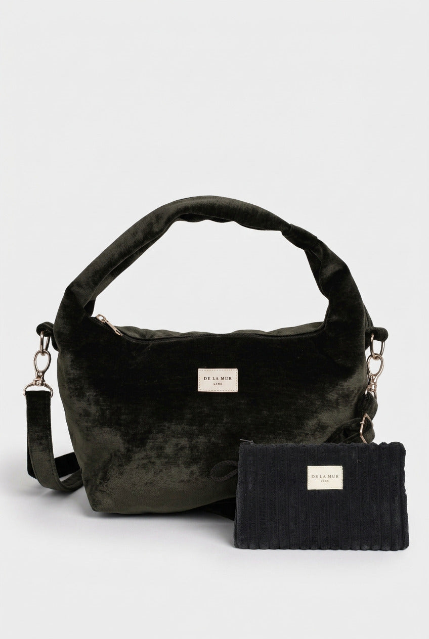 Pack Bolso Mediano Edición Fiesta Neger y Mini Neceser Pana Negra Curly