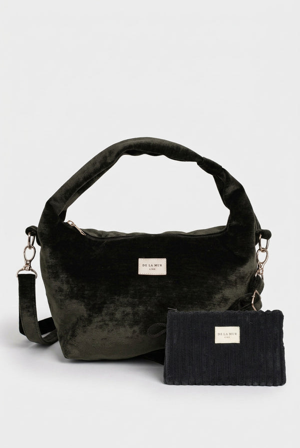 Pack Bolso Mediano Edición Fiesta Neger y Mini Neceser Pana Negra Curly