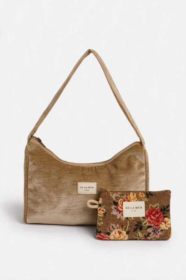 Pack Bolso Pequeño Edición Fiesta Golden y Monedero de Flores Esme