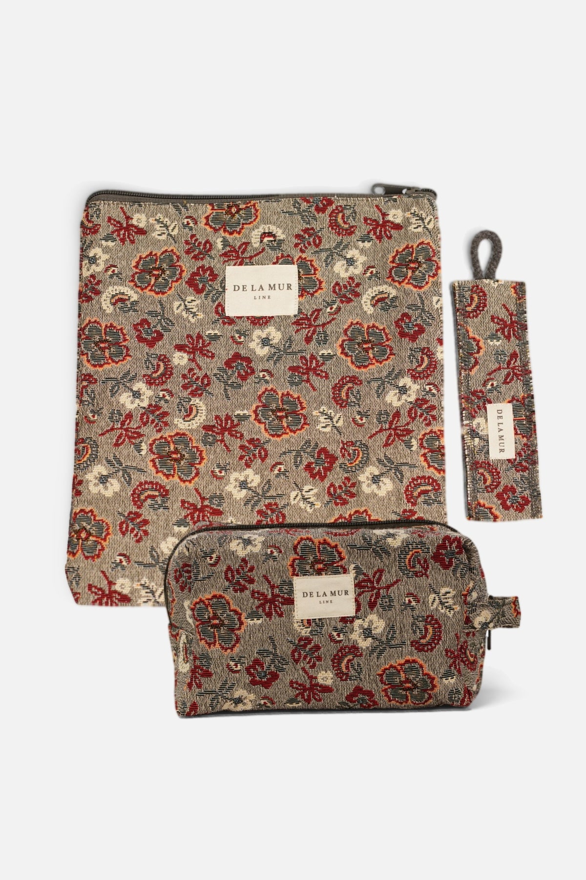 Pack funda de libro y neceser mediano de flores Nira