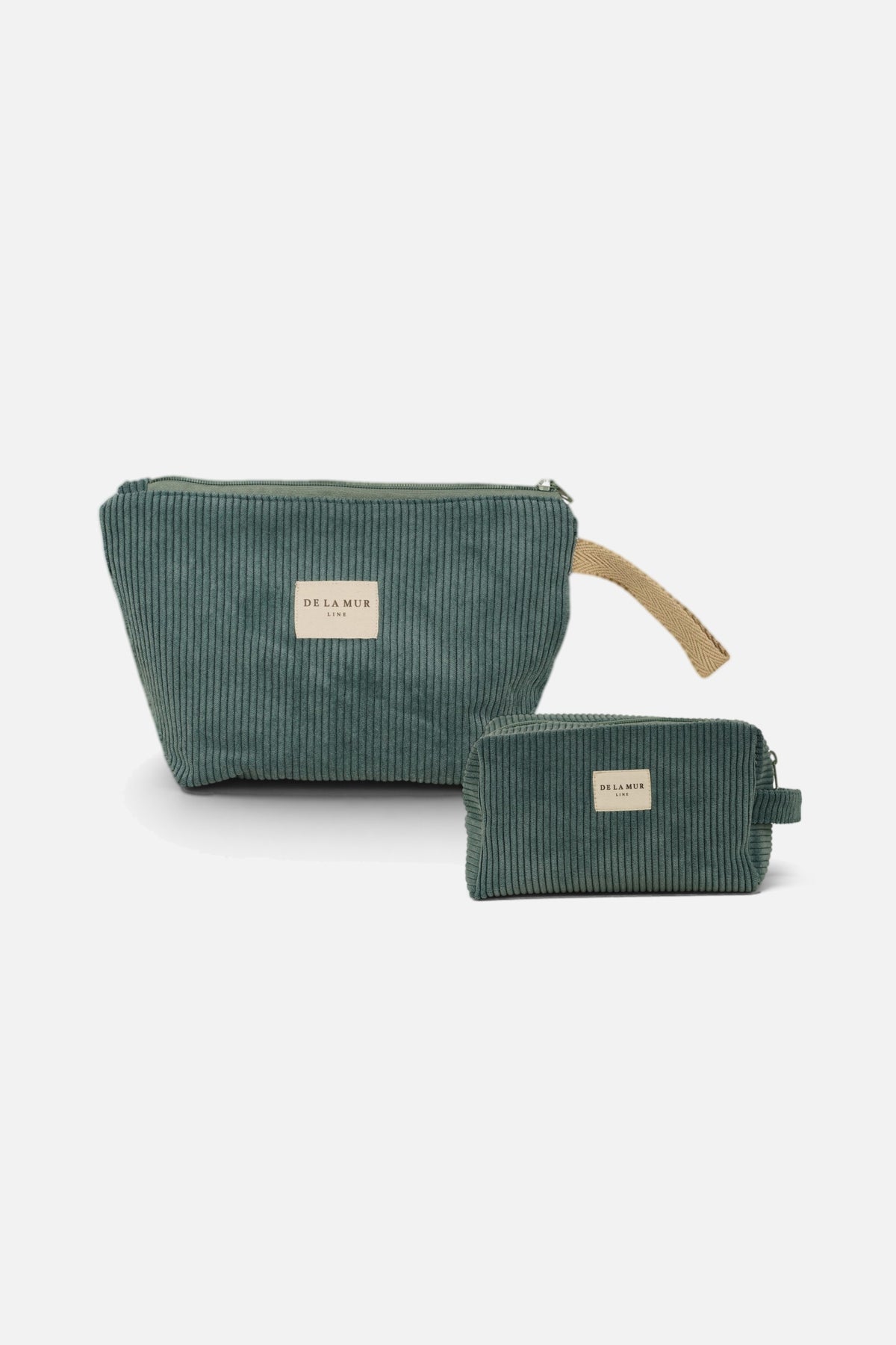 Pack neceser grande y neceser mediano de pana azul Jade
