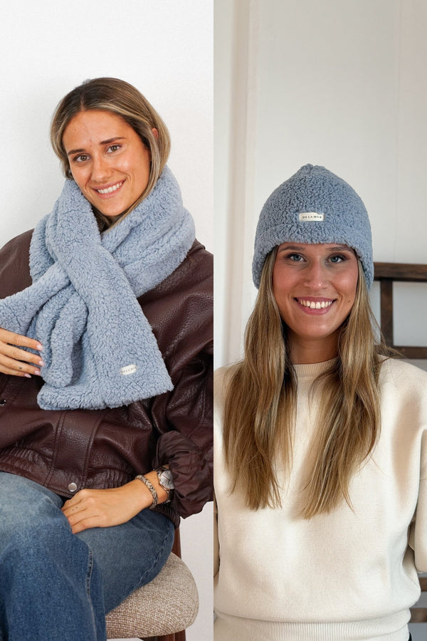 Pack cuello buf y gorro de borreguito azul Hotza