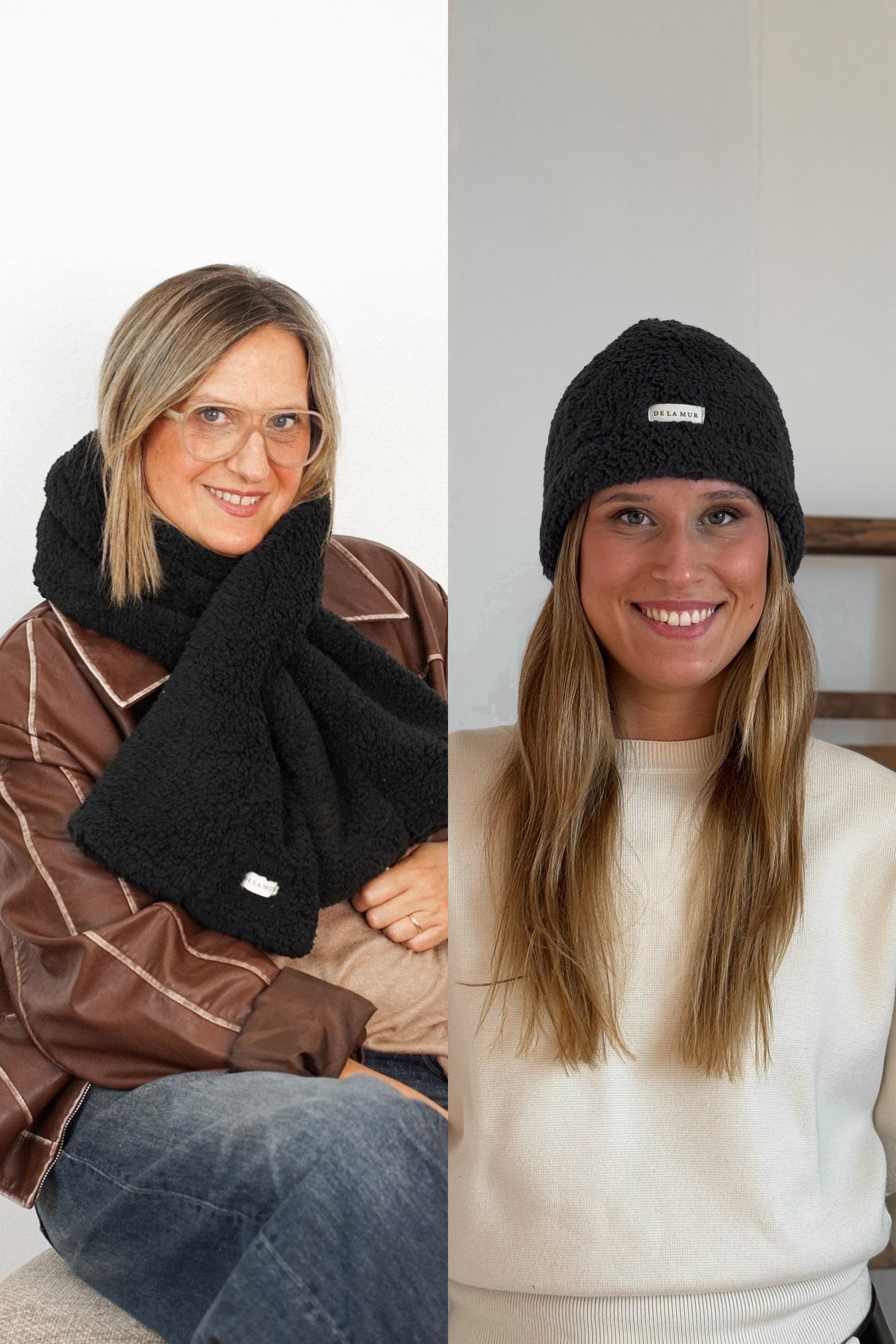 Pack cuello buf y gorro de borreguito negro Kiesa