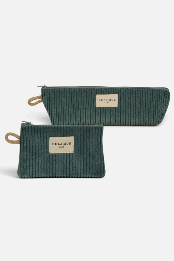 Pack Estuche y Monedero Pana Azul Jade